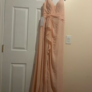 Azazie Strapless Dress in Pearl Pink